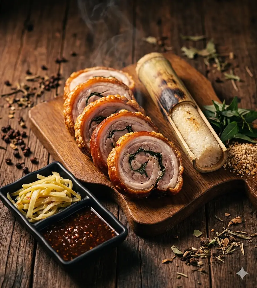 Giò heo Tây Bắc quay giòn